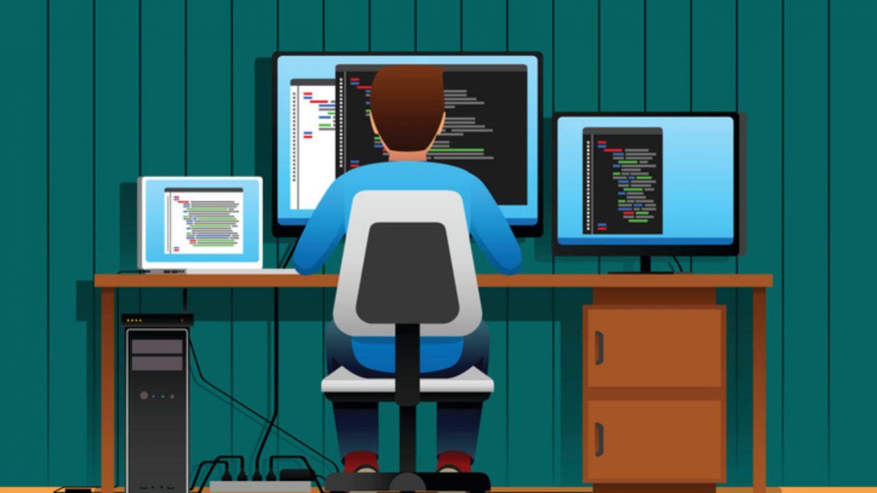 Man Working in Front of His Computer